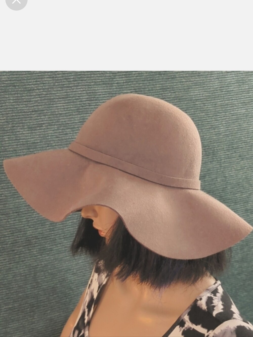 Cost Plus World Market Wool Felt Floppy Hat With Flower On Hatband